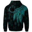 Alohawaii Clothing, Zip Hoodie Cook Islands, Polynesian Wings (Turquoise) | Alohawaii.co