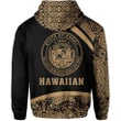 Alohawaii Clothing, Zip Hoodie Hawaii Polynesian Gold, Round Style | Alohawaii.co