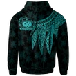 Alohawaii Clothing, Zip Hoodie Samoa Personalised, Polynesian Wings (Turquoise) | Alohawaii.co