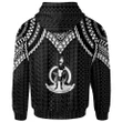 Alohawaii Clothing, Zip Hoodie Vanuatu Custom Personalised, Polynesian Armor Style Black | Alohawaii.co