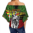 Alohawaii Clothing - Kanaka Maoli Off Shoulder Wrap Waist Top Flag Kakau Pattern Stronic Style