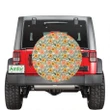 Tropical Flowers Hibiscus Pink Yellow Hawaii Spare Tire Cover | alohawaii.co