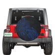 Hawaii Map Turtle Hibiscus Divise Polynesian Blue Spare Tire Cover | alohawaii.co