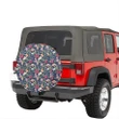 Alohawaii Accessory - Tropical Hibiscus Red And Plumeria White Hawaii Spare Tire Cover - AH - J4