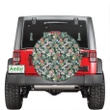 Tropical Plumeria Pattern With Palm Leaves Hawaii Spare Tire Cover | alohawaii.co