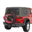 Alohawaii Accessory - Hawaii Hibiscus Map On The Moon Red Spare Tire Cover AH J1