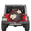 Turtle Poly Trinal Plumeria Red Spare Tire Cover | alohawaii.co
