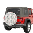 Alohawaii Accessory - Tropical Pattern With Orchids Leaves And Gold Chains Hawaii Spare Tire Cover - AH - J4