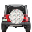 Tropical Pattern With Orchids Leaves And Gold Chains Hawaii Spare Tire Cover | alohawaii.co