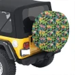 Alohawaii Accessory - Tropical Pattern With Pineapples Palm Leaves And Flowers Hawaii Spare Tire Cover - AH - J4