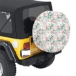 Alohawaii Accessory - Tropical Pattern With Orchids Leaves And Gold Chains Hawaii Spare Tire Cover - AH - J4
