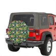 Alohawaii Accessory - Tropical Pattern With Pineapples Palm Leaves And Flowers Hawaii Spare Tire Cover - AH - J4