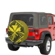 Alohawaii Accessory - Hawaiian Kankaka Map Hibiscus Kanu Polynesian Yellow Spare Tire Cover AH JD