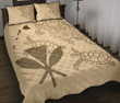 Hawaii Turtle Kanaka Map Beige - Quilt Bed Set AH J2 - Alohawaii