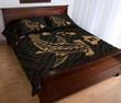 Alohawaii Home Set - Quilt Bed Set Hawaiian Map Hamerhead Shark Polynesian Gold J1