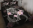 Turtle Swim Poly Black Quilt Bed Set - AH J9 - Alohawaii