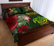 Hawaii Quilt Bed Set - Turtle Hibiscus Pattern Hawaiian Quilt Bed Set - Green - AH - J2 - Alohawaii