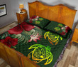 Hawaii Quilt Bed Set - Turtle Hibiscus Pattern Hawaiian Quilt Bed Set - Green - AH - J2 - Alohawaii
