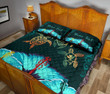 Personalized - Hawaii Map Turtle Hibiscus Polynesian Luxury Quilt Bed Set - Honu Ohana - AH - J6 - Alohawaii
