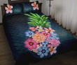 Pineapple Hibiscus Pattern Quilt Bed Set - AH - J1 - Alohawaii