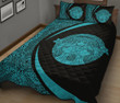 Hawaii Polynesian Pele Kanaka Quilt Bed Set Circle Style Blue - AH - J7 - Alohawaii