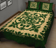 Hawaiian Quilt Bed Set Royal Pattern - Emerald Green - AH - J3 - Alohawaii