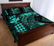 Alohawaii Home Set - Quilt Bed Set Hawaii Map Kanaka Polynesian Hula Girl Turquoise J5