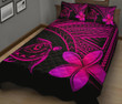 Alohawaii Home Set - Quilt Bed Set Hawaiian Turtle Plumeria Polynesian Pink AH J0
