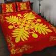 Hawaiian Quilt Maui Plant And Hibiscus Pattern Quilt Bed Set - Royal