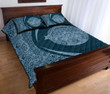 Hawaii Polynesian Pele Kanaka Quilt Bed Set Circle Style Blue And Black - AH - J7 - Alohawaii