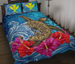 Hawaii Sea Turtle Hibiscus Coconut Tree Quilt Bed Set - AH - J4 - Alohawaii