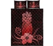 Alohawaii Quilt Bed Set - Hawaii Polynesian Pineapple Hibiscus Quilt Bed Set - Zela Style Red