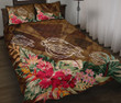 Hawaii Turtle Tropical Knit Background Quilt Bed Set