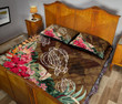 Alohawaii Home Set - Kanaka Turtle Tropical Knit Background Quilt Bed Set - AH J8