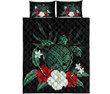 Alohawaii Quilt Bed Set - Hawaii Turtle Map Hibiscus Quilt Bed Set