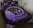 Hawaii Hibiscus Map Polynesian Quilt Bed Set Purple - AH - J7 - Alohawaii