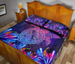Hawaii Turtle Hibiscus Galaxy Night Quilt Bed Set - AH J2 - Alohawaii