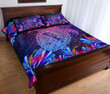 Hawaii Turtle Hibiscus Galaxy Night Quilt Bed Set - AH J2 - Alohawaii