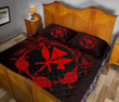 Hawaii Kanaka Turtle Hibiscus Polynesian Quilt Bed Set - Anthea Style Red - AH - J4 - Alohawaii