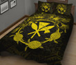 Hawaii Kanaka Turtle Hibiscus Polynesian Quilt Bed Set - Anthea Style Yellow - AH - J4 - Alohawaii