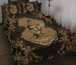 Alohawaii Quilt Bed Set - Hawaii Anchor Hibiscus Flower Vintage Quilt Bed Set Gold