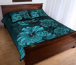 Alohawaii Home Set - Quilt Bed Set Hawaiian Map Turtle Hibiscus Vintage Polynesian Turquoise AH J9