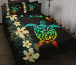 Hawaii Map Turtle  Hibiscus Plumeria - Quilt Bed Set AH J2 - Alohawaii