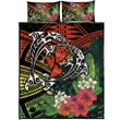 Alohawaii Quilt Bed Set - Hawaii Dophin Couple Love Polynesian Flower Quilt Bed Set