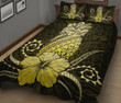 Alohawaii Home Set - Quilt Bed Set Hawaii Polynesian Pineapple Hibiscus Zela Style Yellow J4