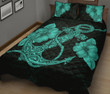 Anchor Poly Tribal Quilt Bed Set Turquoise - AH - J1 - Alohawaii