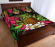 Hawaii Tropical Flowers Pineapple Quilt Bed Set - AH - J5 - Alohawaii