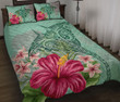 Hawaii Manta Ray Tropical Hibiscus Plumeria Quilt Bed Set - AH - J4 - Alohawaii