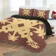 Hawaiian Royal Pattern Quilt Bed Set - Coral - L2 Style - AH - J2 - Alohawaii