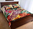 Hawaii Tropical Hibiscus Plumeria Turtle Beige Quilt Bed Set - AH - J4 - Alohawaii
